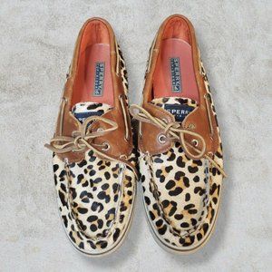 Sperry Topsider Leopard Print Boat Shoes, Size 8M